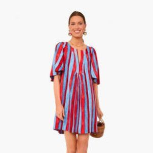 Brand new Tuckernuck Painterly Stripe Finley Flutter Sleeve Dress Size S
